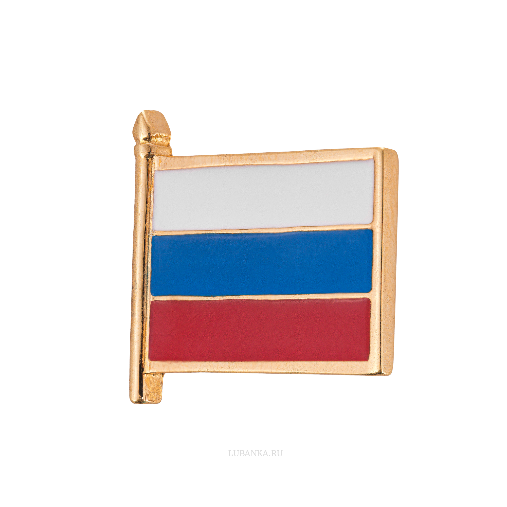Значок Флаг РФ серебро с позолотой